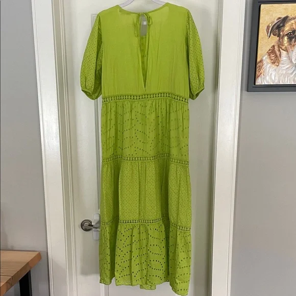Astrid Europe Bound Green Eyelet Dress - Picture 3 of 8